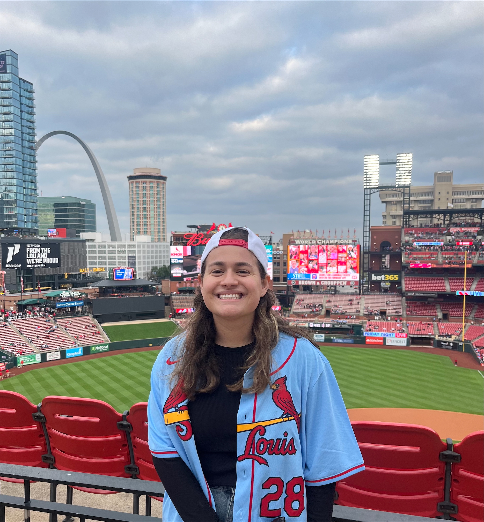 Picture of Mimi Reagler enjoying a Cardinals game